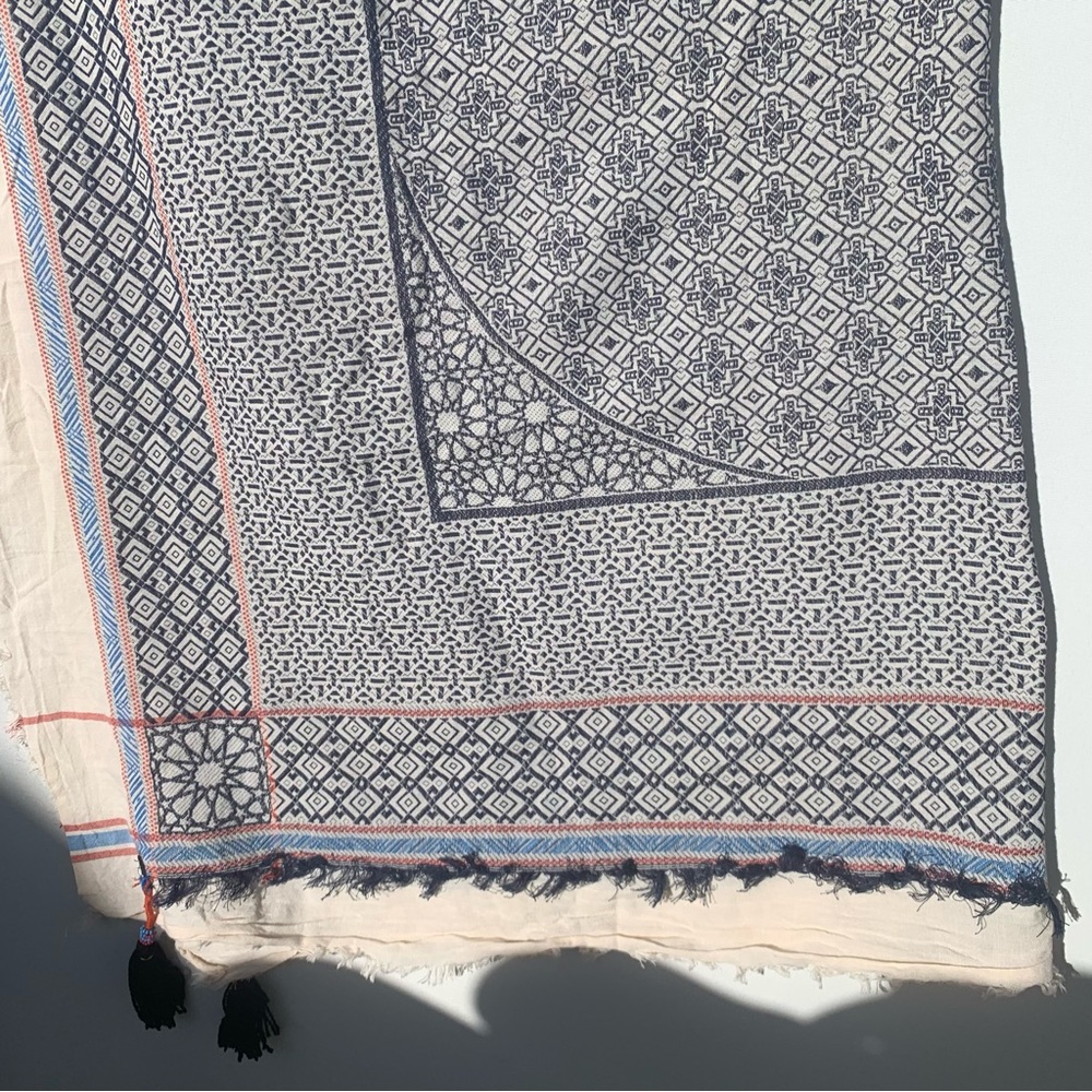 Fun Multicolor Tile Pattern Cotton Large Scarf / … - image 4